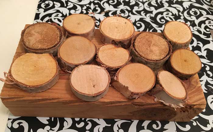 wood slices for bookend
