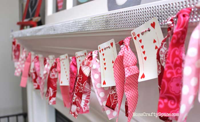 diy heart card garland