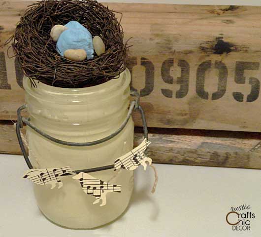 Spring mason jar decor