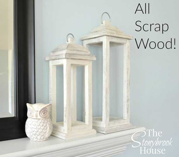 DIY scrap wood rustic lantern decor