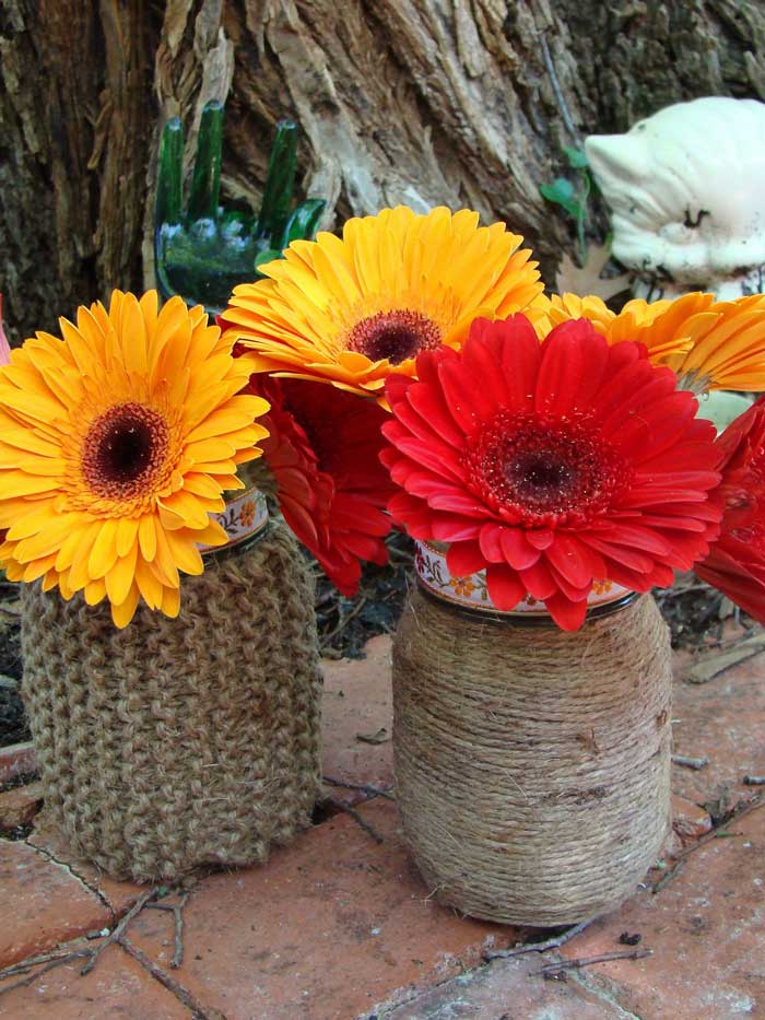 twine wrapped jars