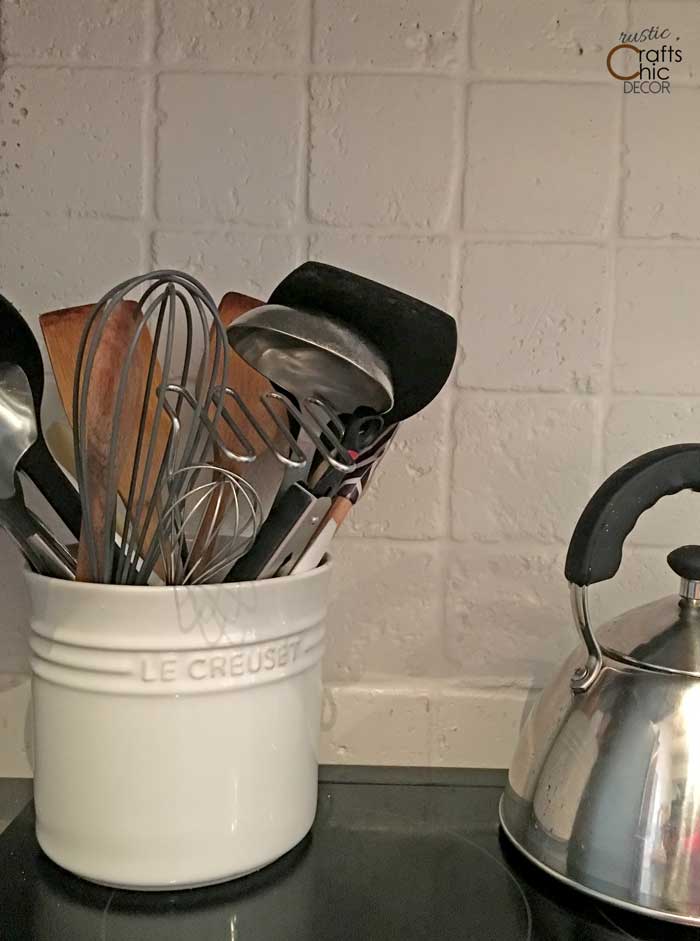 declutter utensil drawer with a crock