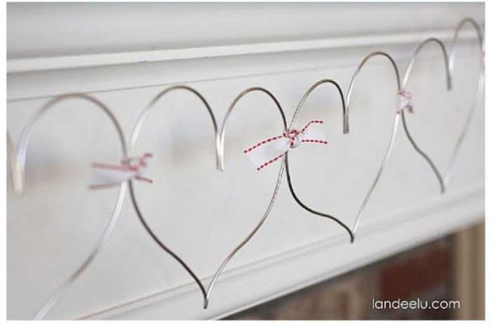 wire heart garland