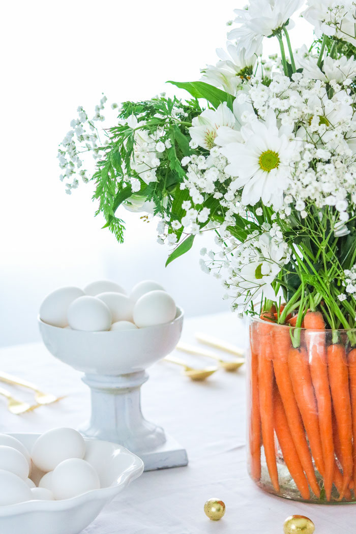 Easter table carrot centerpiece
