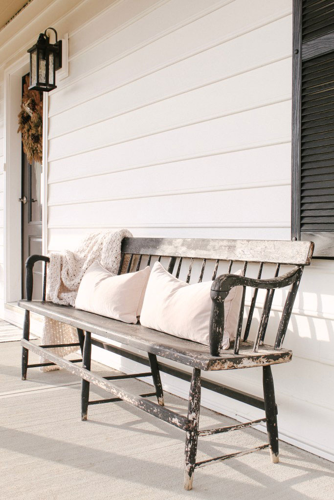 front porch antique deacons bench