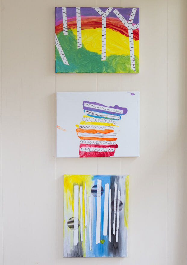 tape resist paintings for kids