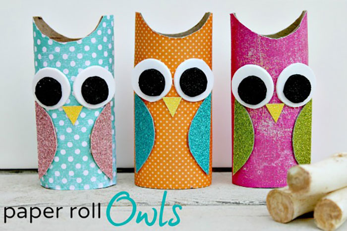 toilet paper roll owls