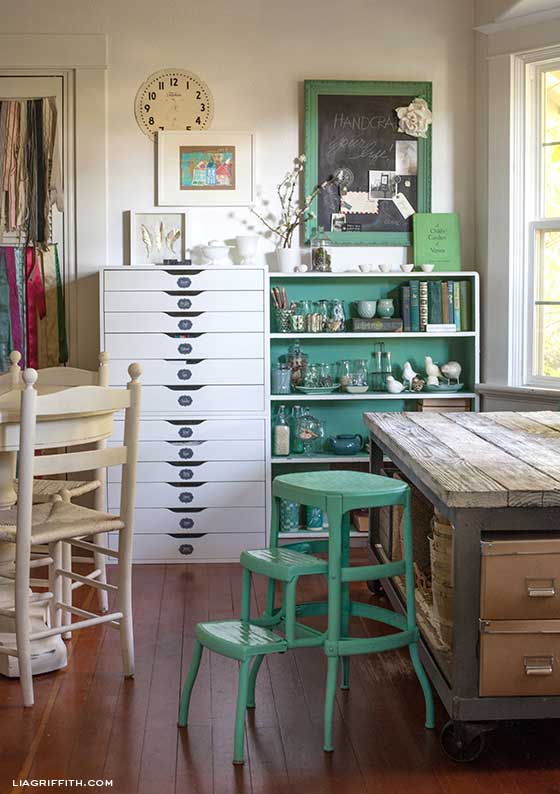 vintage craft room