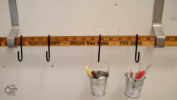 vintage yardstick hanging rod