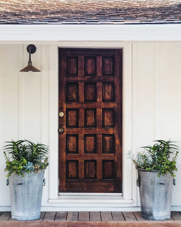 wood stained front door