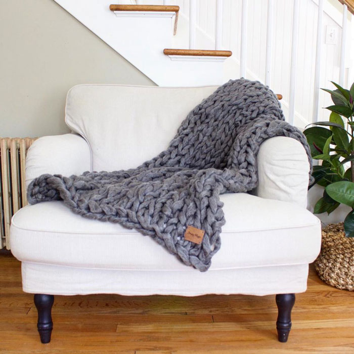 diy arm knit throw