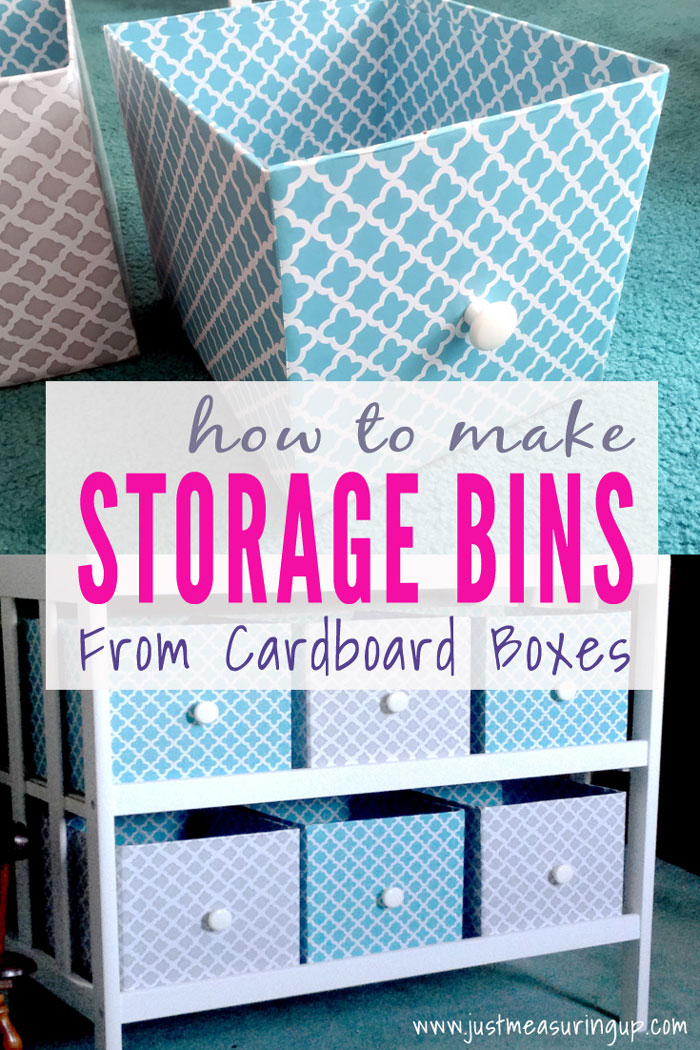 diy cardboard storage bins