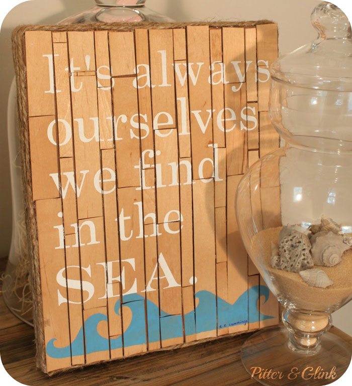 diy coastal popsicle stick sign