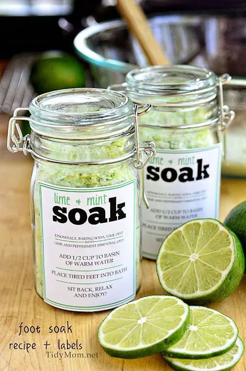 diy lime and mint foot soak