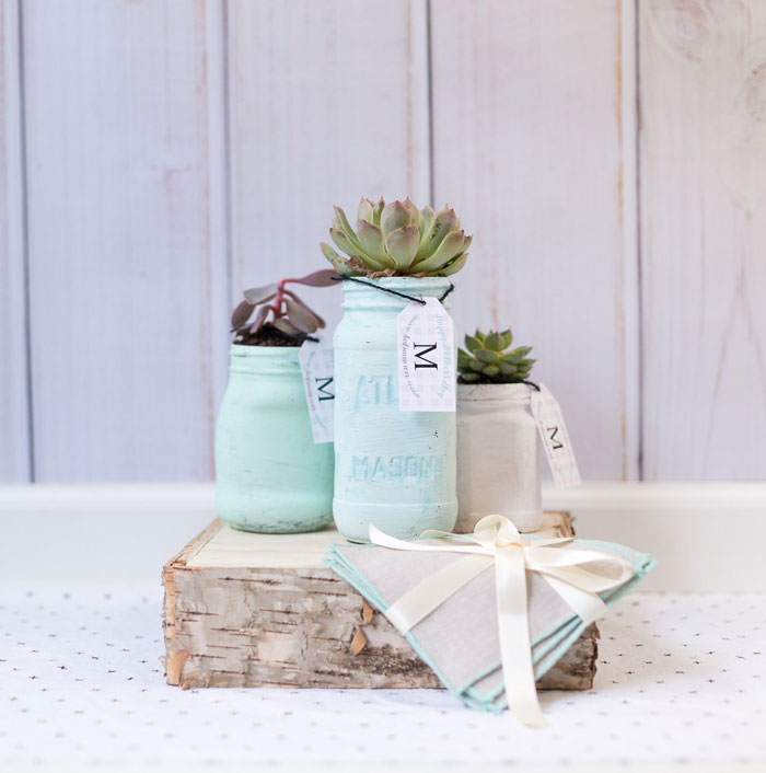 diy mothers day mason jar planters