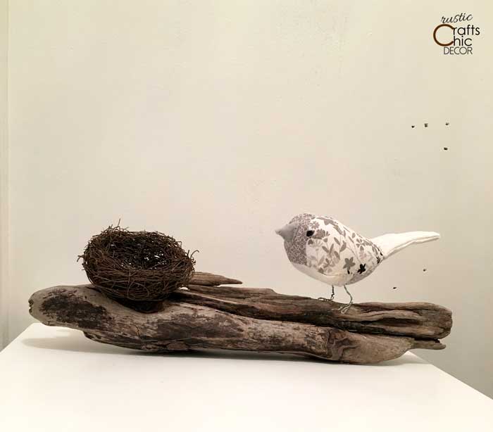 driftwood bird and nest