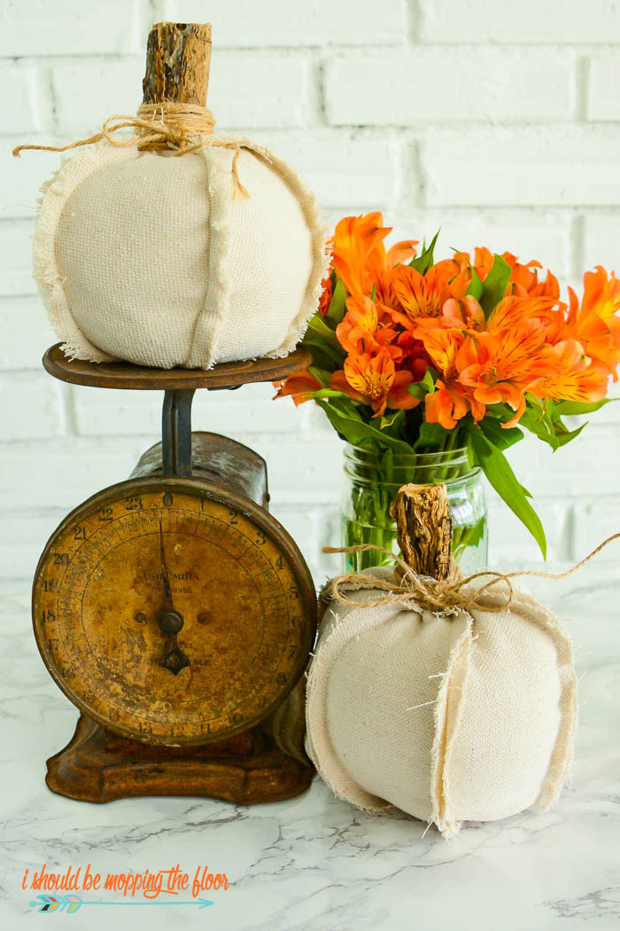 rustic fabric pumpkins