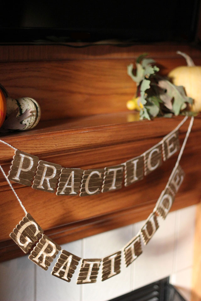 gilded popsicle stick garland