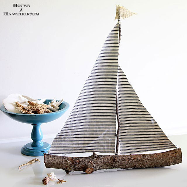 rustic fabric sail boat