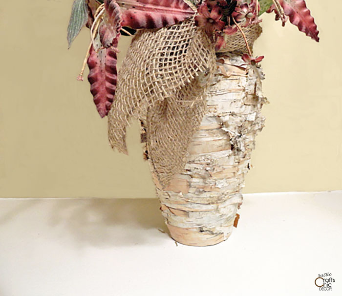 birch bark covered vase