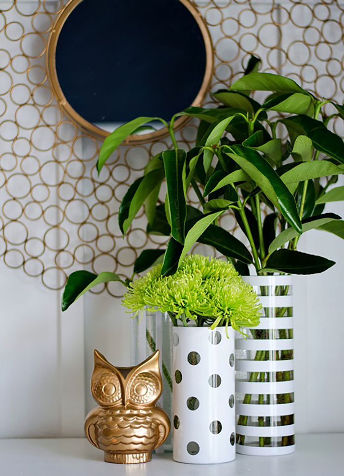 stripes and dots vases