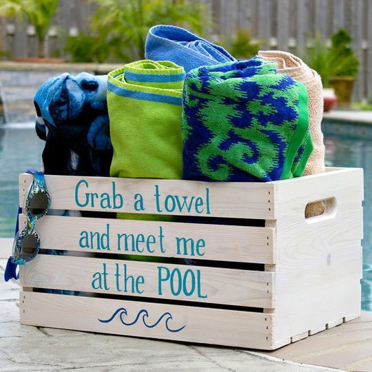 pool towel crate