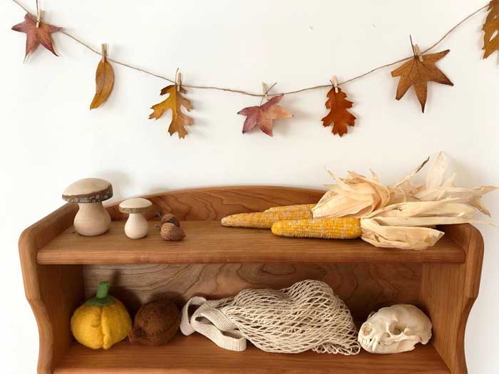 beeswax dipped leaf garland