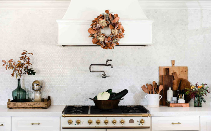 Cutting Boards Behind Stove - Transitional - Kitchen