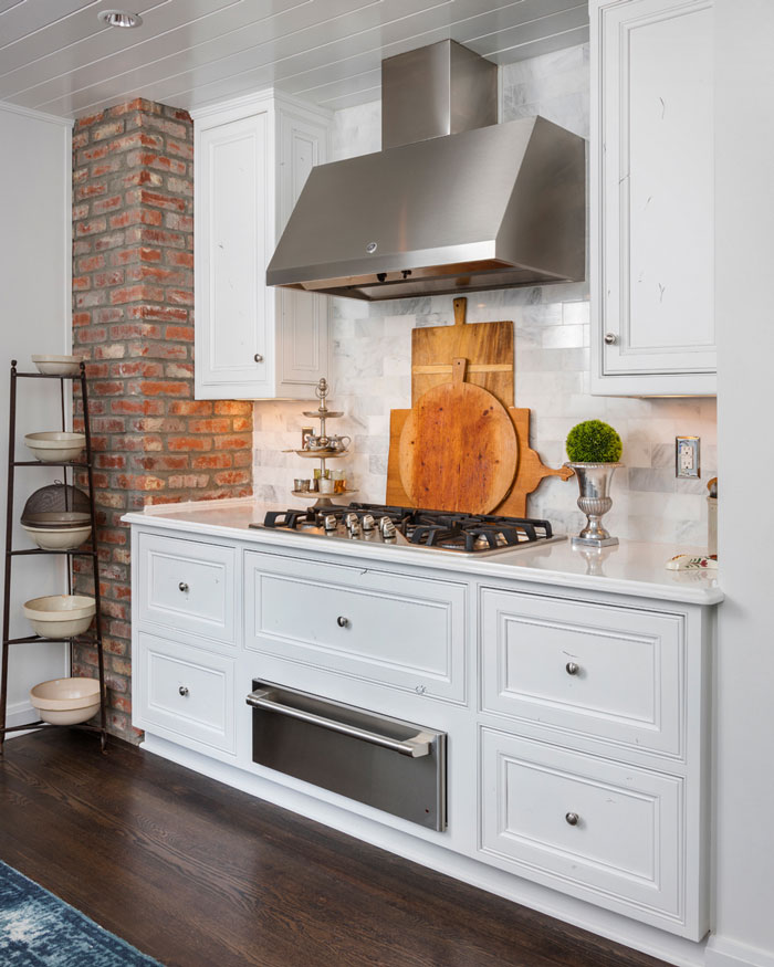 Cutting Boards Behind Stove - Transitional - Kitchen