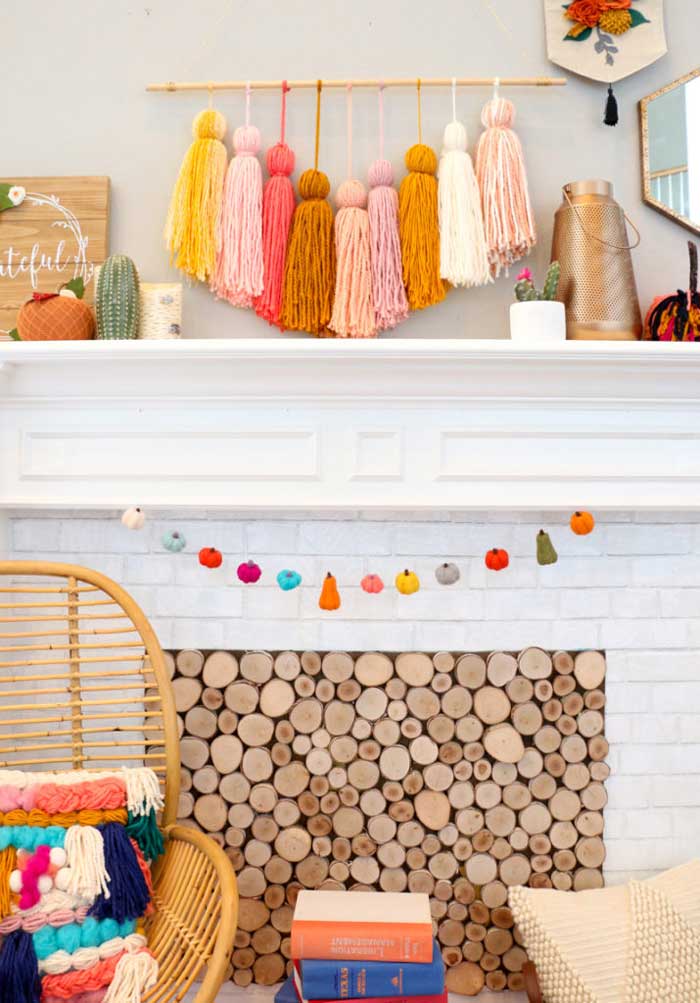 diy felted pumpkin garland