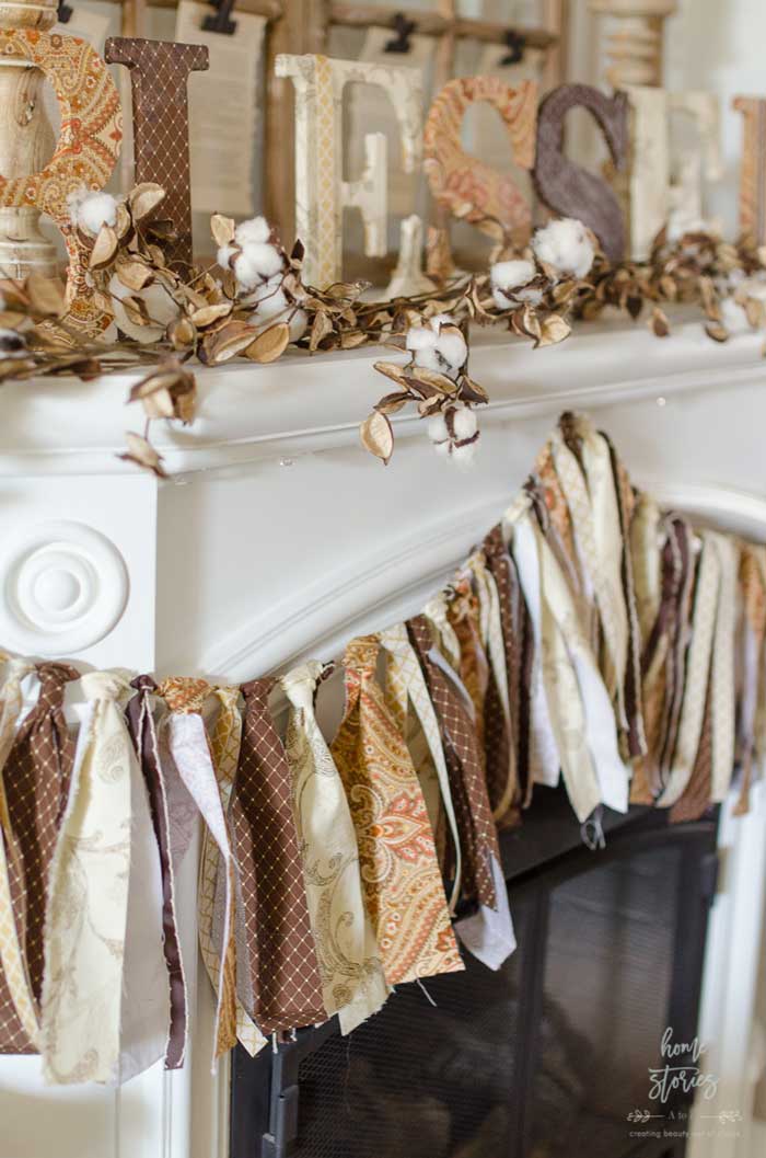 fabric scrap fall garland