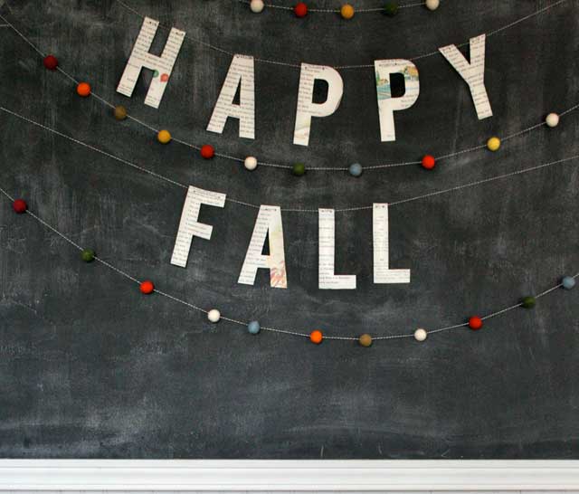 diy fall garlands - felt balls