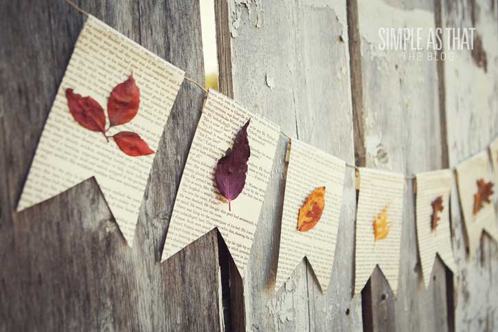 diy fall leaves pennant garland