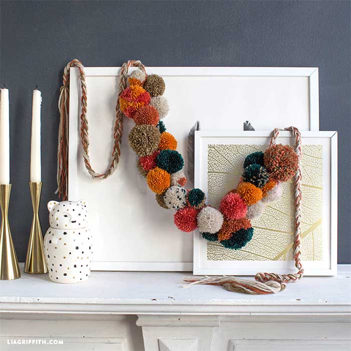 diy fall pom pom garland