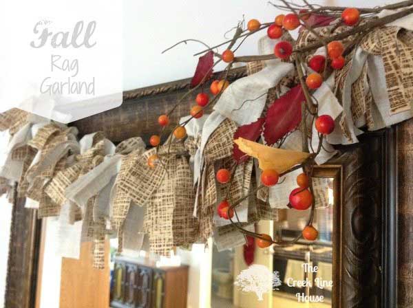 diy fall rag garland