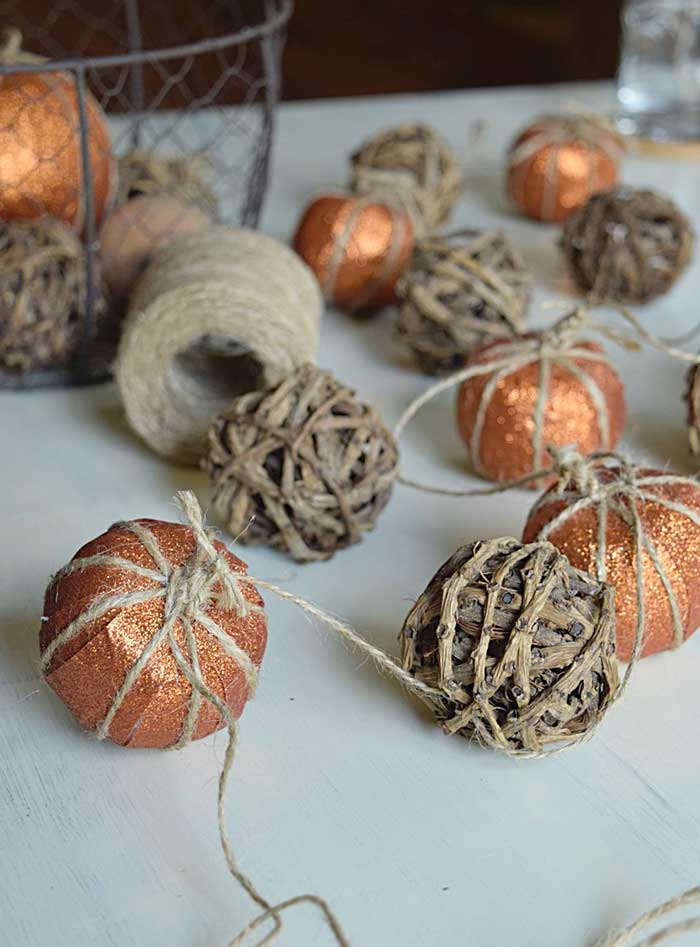 faux pumpkin garland