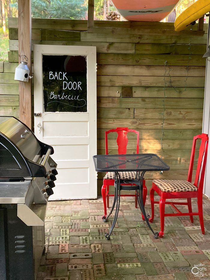 Outdoor table made from 2024 old door