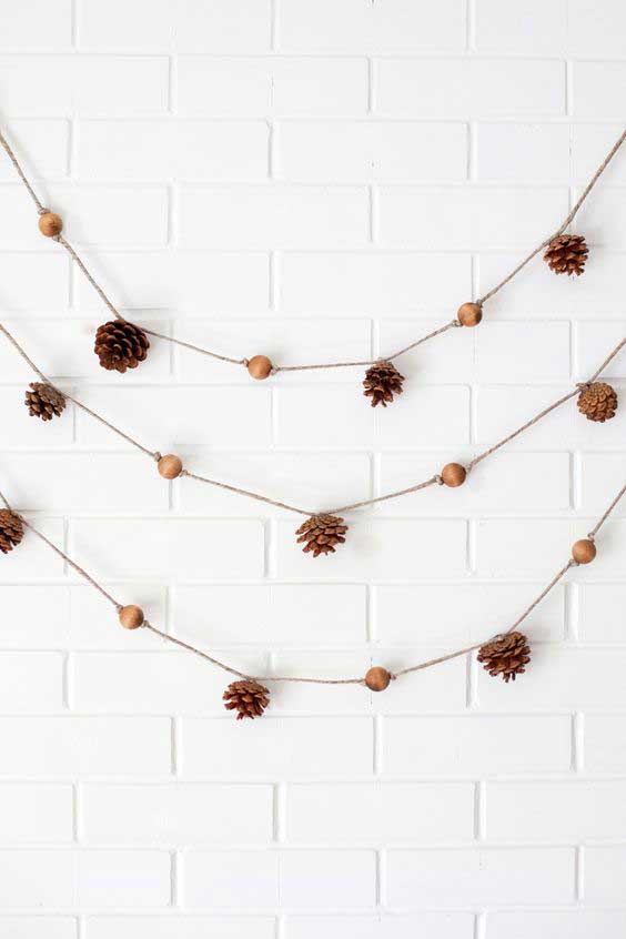 pinecone and bead garland