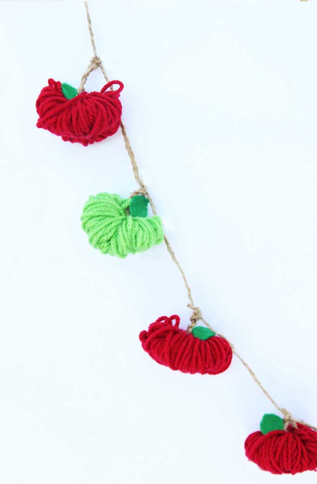 yarn apple garland