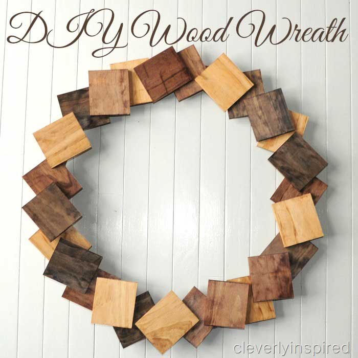 diy wood squares wreath