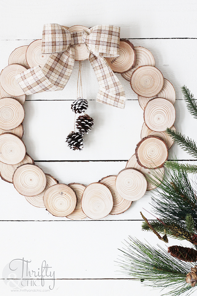 wood slice wreath