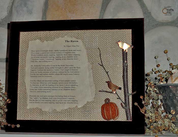 The Raven framed poem