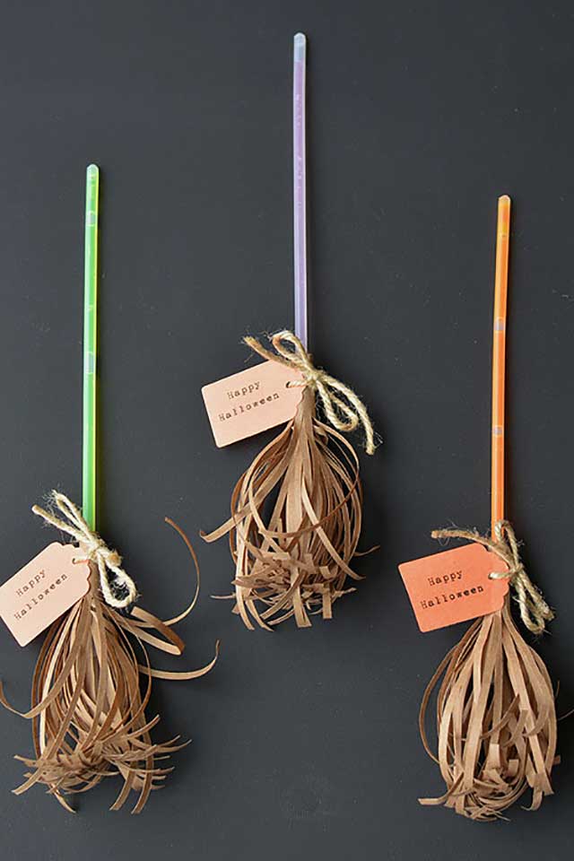 glow stick broomsticks craft