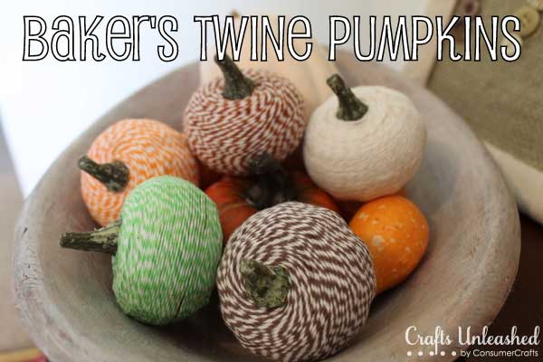 diy bakers twine pumpkins