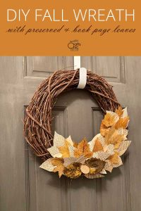 DIY Fall Wreath With Book Page Leaves - Rustic Crafts & DIY
