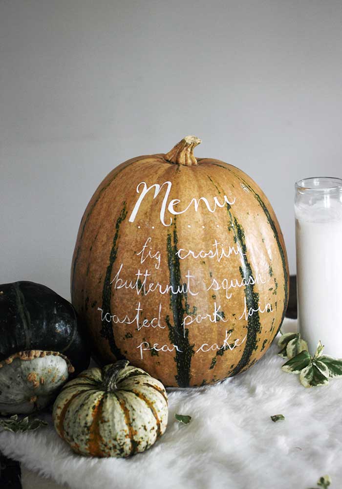 diy menu pumpkin