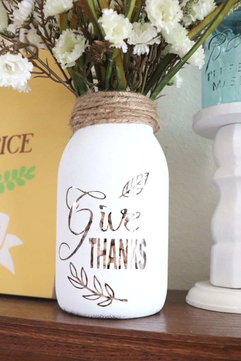 give thanks mason jar craft
