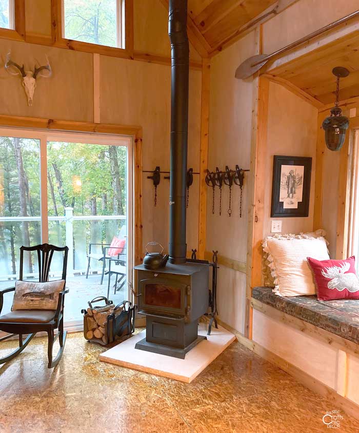 Wood Stove Mantle  Wood burning stoves living room, Home fireplace, Wood  stove decor