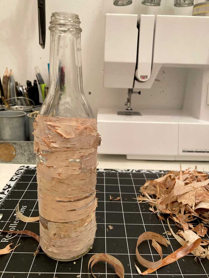 Rustic Birch Wine Bottle Craft - Rustic Crafts & DIY