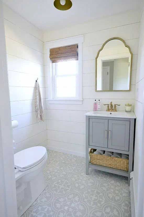 modern rustic powder room